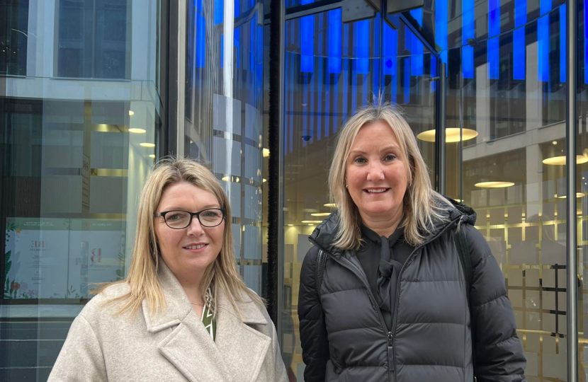 Dame Caroline Dinenage MP with Charlotte Fairall