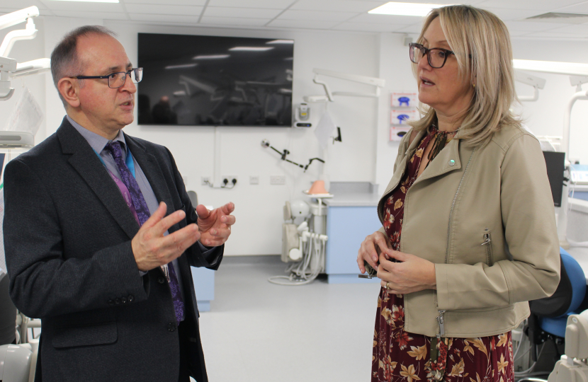 Caroline on a recent visit to Portsmouth Dental Academy