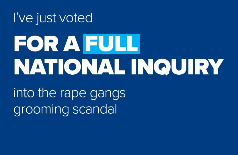 Graphic 'I've just voted for a full national inquiry'