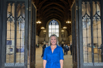 Caroline at the door to Westminster Hall