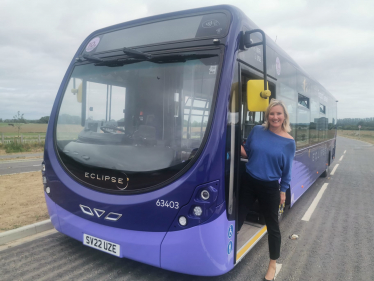 Caroline on Eclipse bus