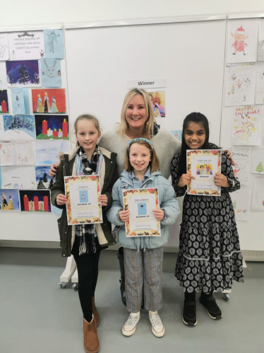 Caroline with Christmas card winners