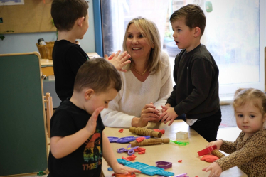 Caroline with Young Children