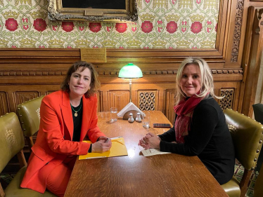 Dame Caroline Dinenage MP in a meeting with the Rt Hon Victoria Atkins MP