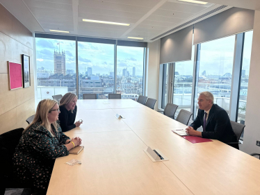 Caroline & Charlotte with Health Secretary